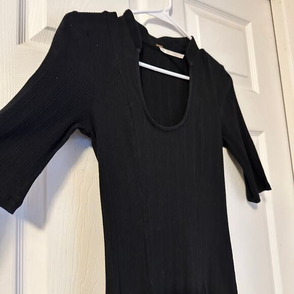 Free People Jolene Fit And Flare Ribbed Black Mini Dress Size Small - Picture 8 of 8
